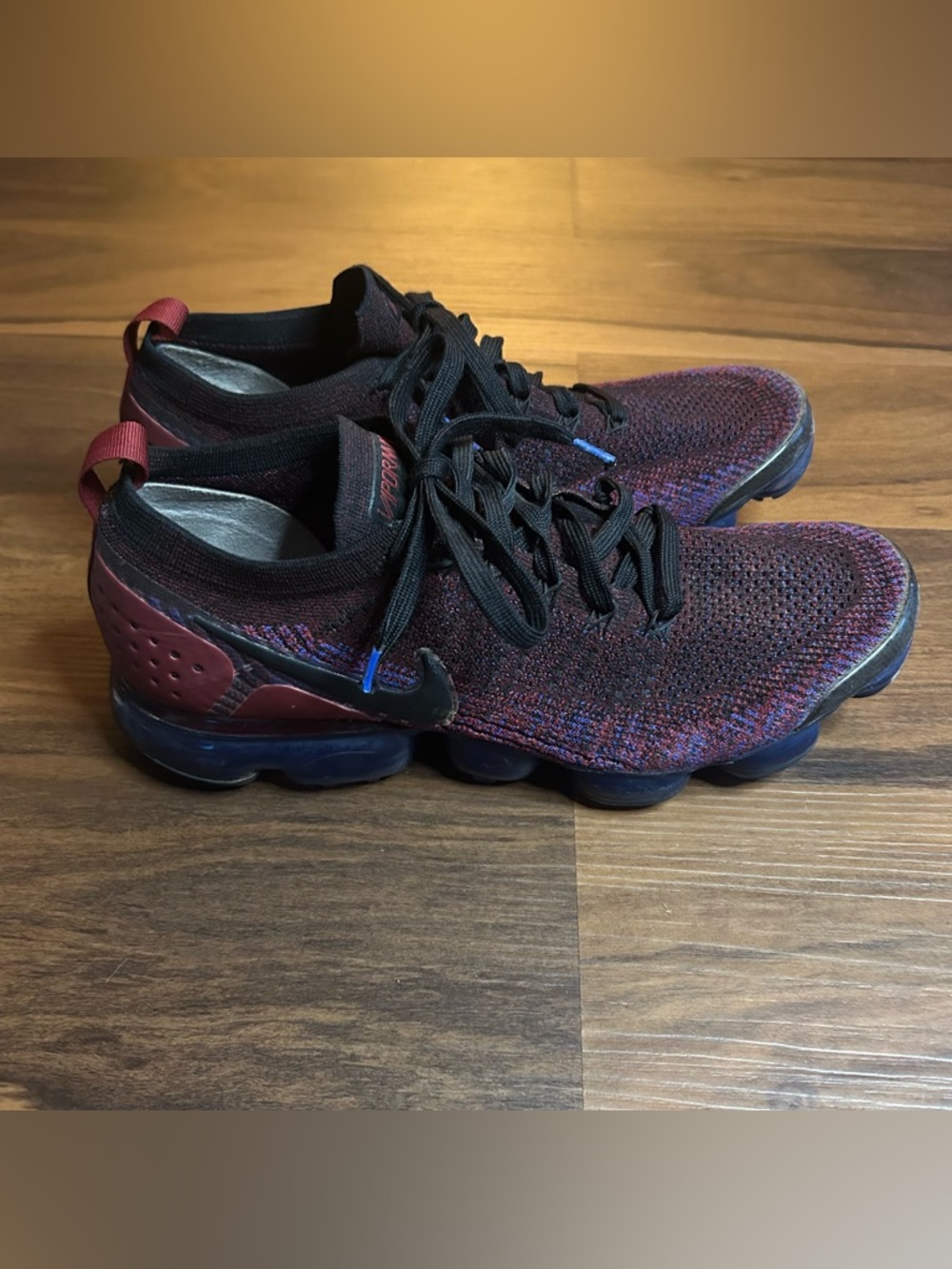 Nike Men’s Flyknit VaporMax Sneakers - Black and Burgundy